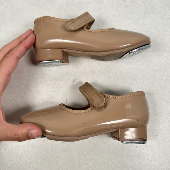Weissman Tap Dance Shoes Girls Size 10 Tan Patent Mary Jane Strap W2600 - Picture 12 of 13